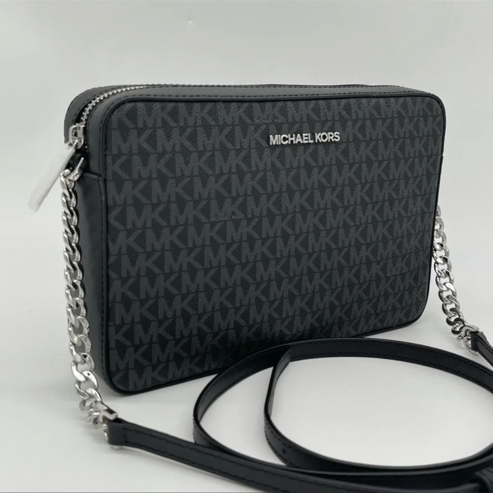 Michael Kors EW Crossbody Bag Black Leather - Picture 3 of 9